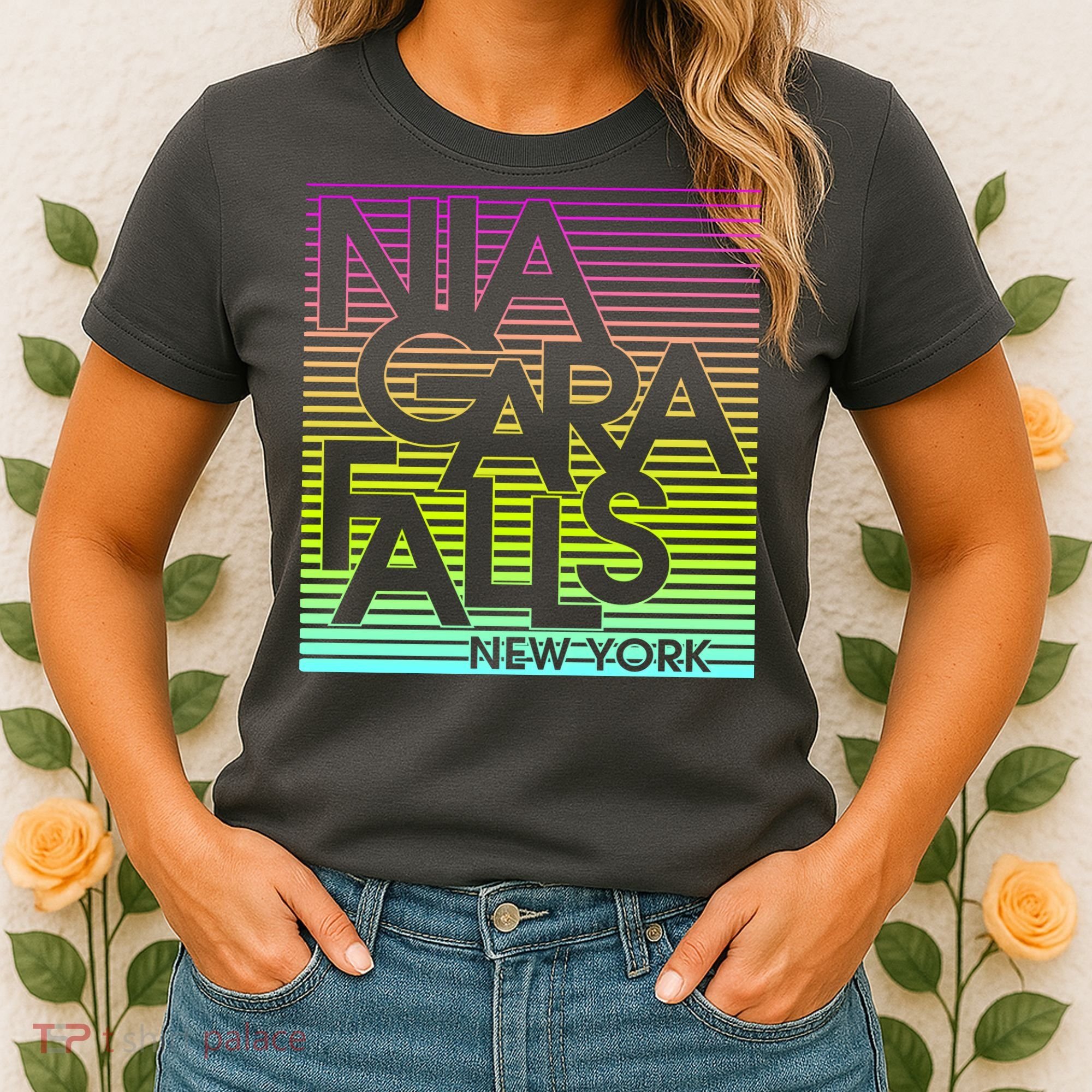 Niagara Falls New York Neon Women's T-Shirt