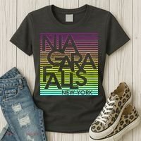Niagara Falls New York Neon Women's T-Shirt thumb 3