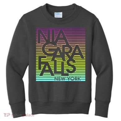 Niagara Falls New York Neon Kids Sweatshirt