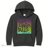 Niagara Falls New York Neon Kids Hoodie thumb 0
