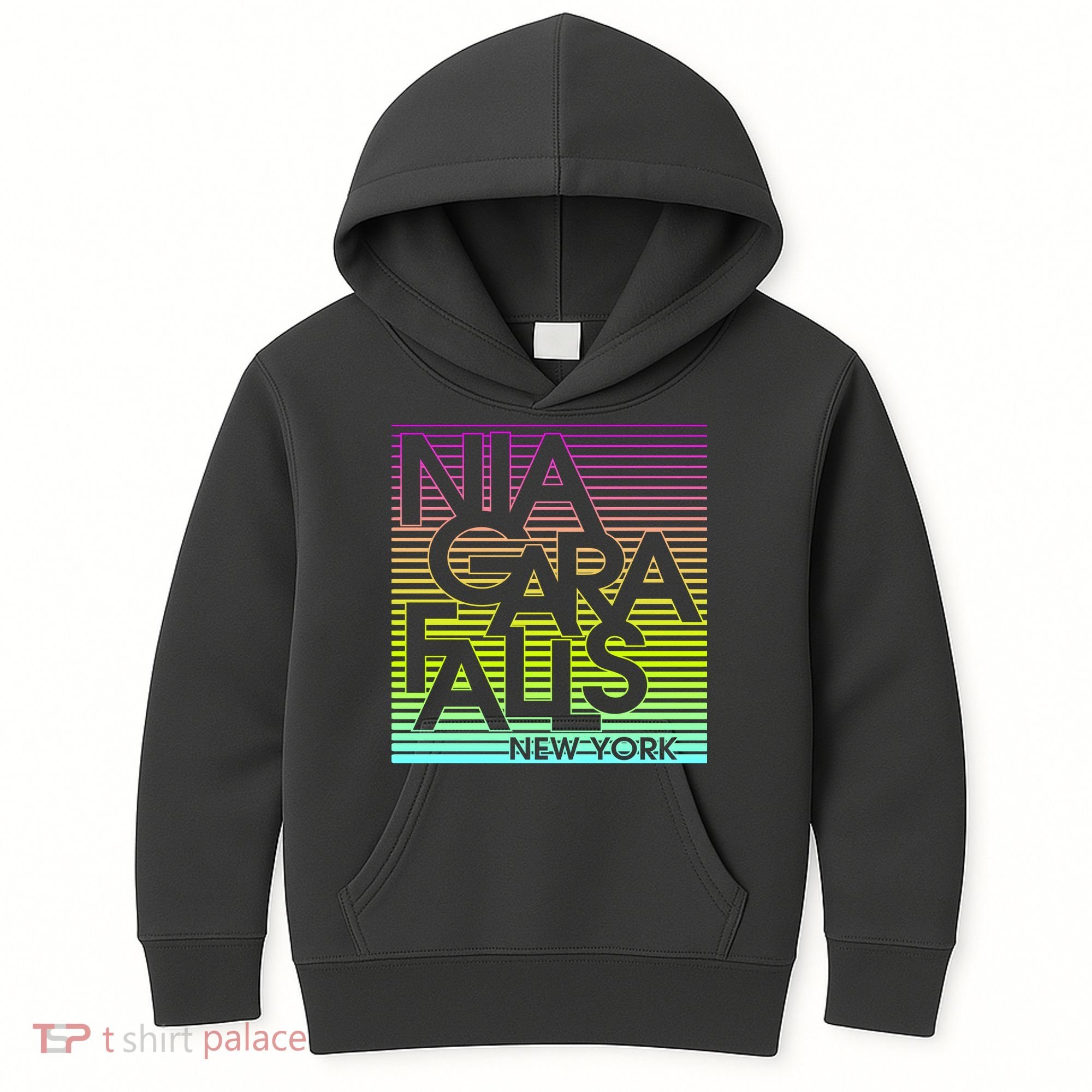Niagara Falls New York Neon Kids Hoodie