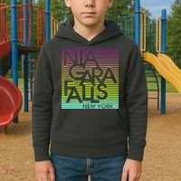 Niagara Falls New York Neon Kids Hoodie thumb 2