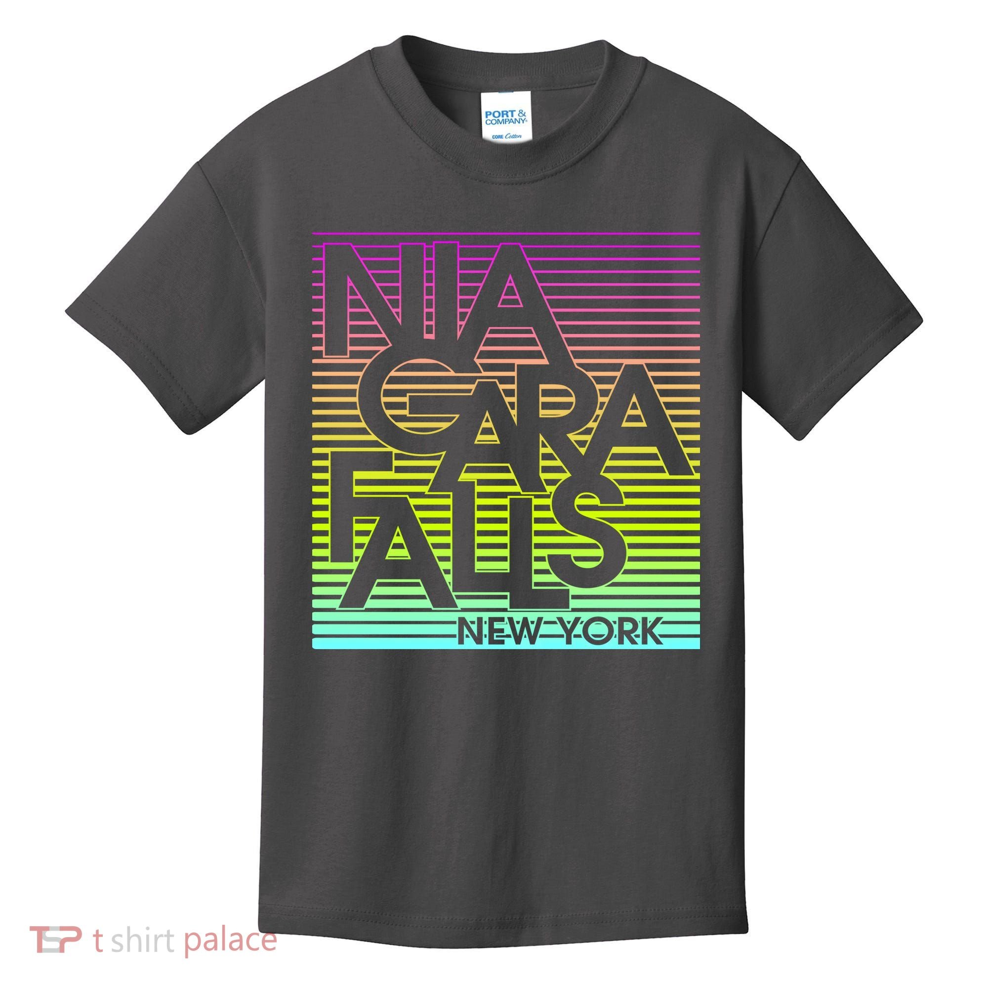 Niagara Falls New York Neon Kids T-Shirt