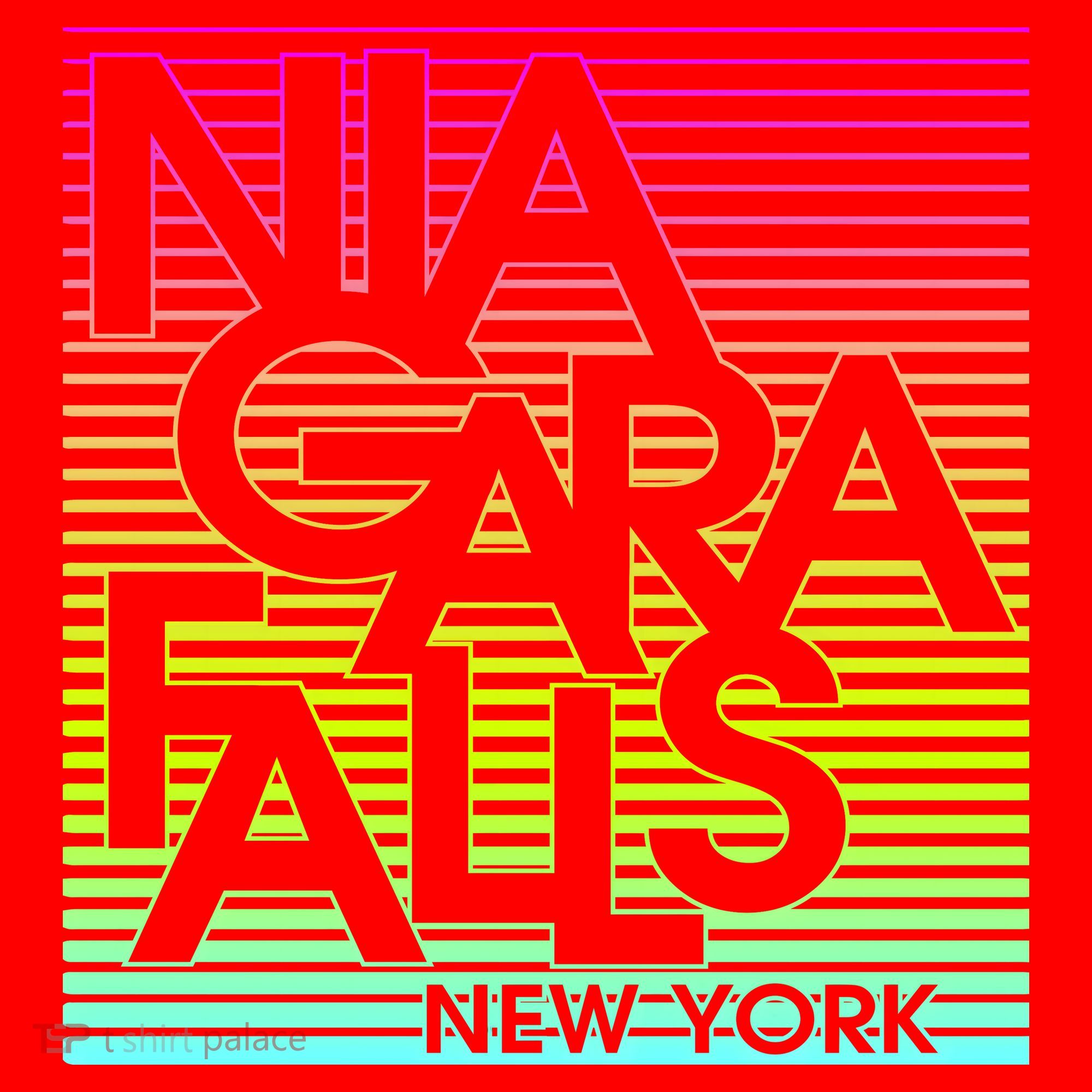 Niagara Falls New York Neon Santa Hat