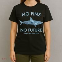 No Fins No Future Protect The Sharks Scuba Shark Safe Sharks TShirt T-Shirt thumb 4