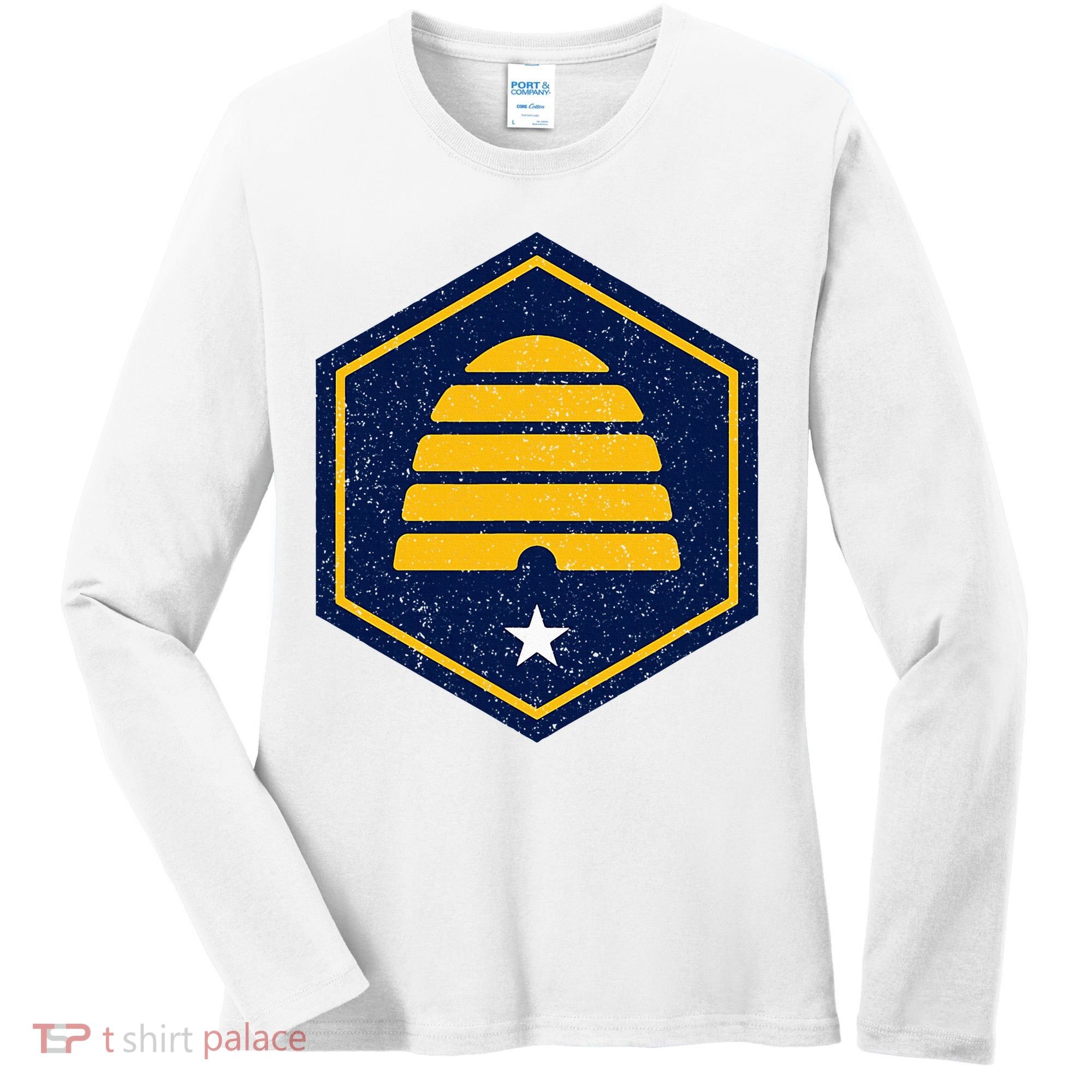 New Flag Of Utah Beehive Symbol Women's Long Sleeve Shirt