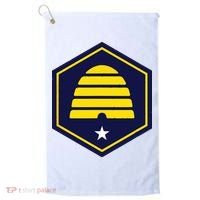 New Flag Of Utah Beehive Symbol Golf Towel thumb 0
