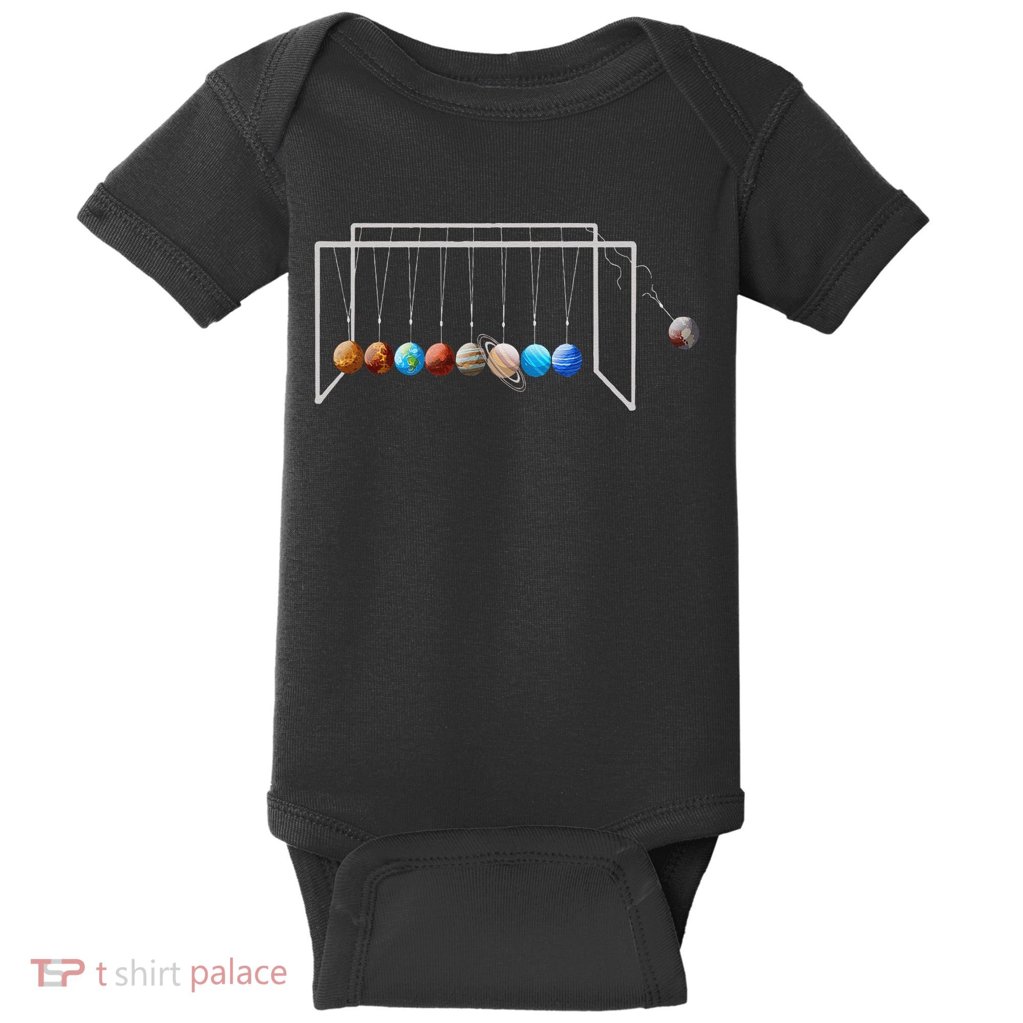 Never Forget Pluto Funny Planet Pluto Baby Bodysuit