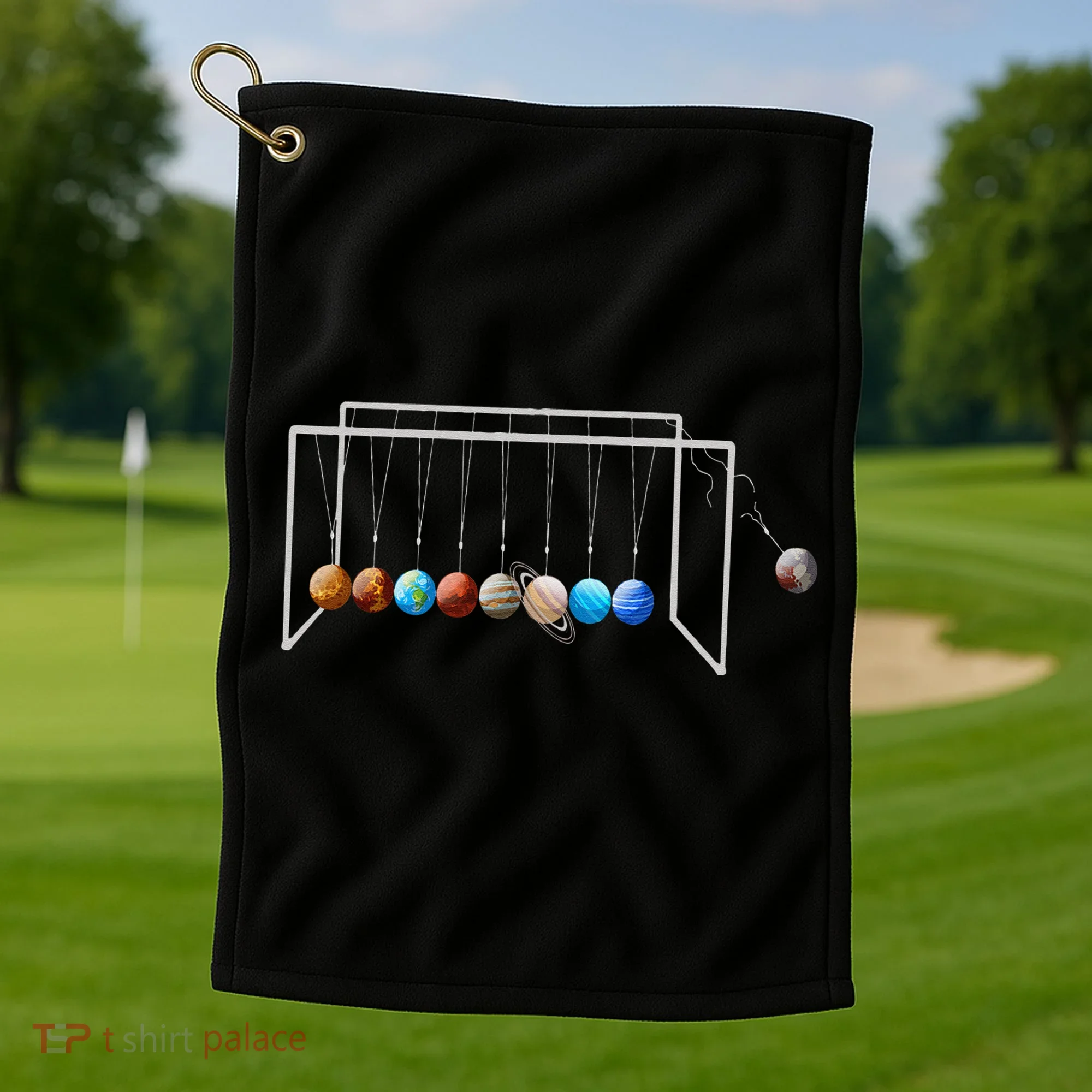 Never Forget Pluto Funny Planet Pluto Golf Towel