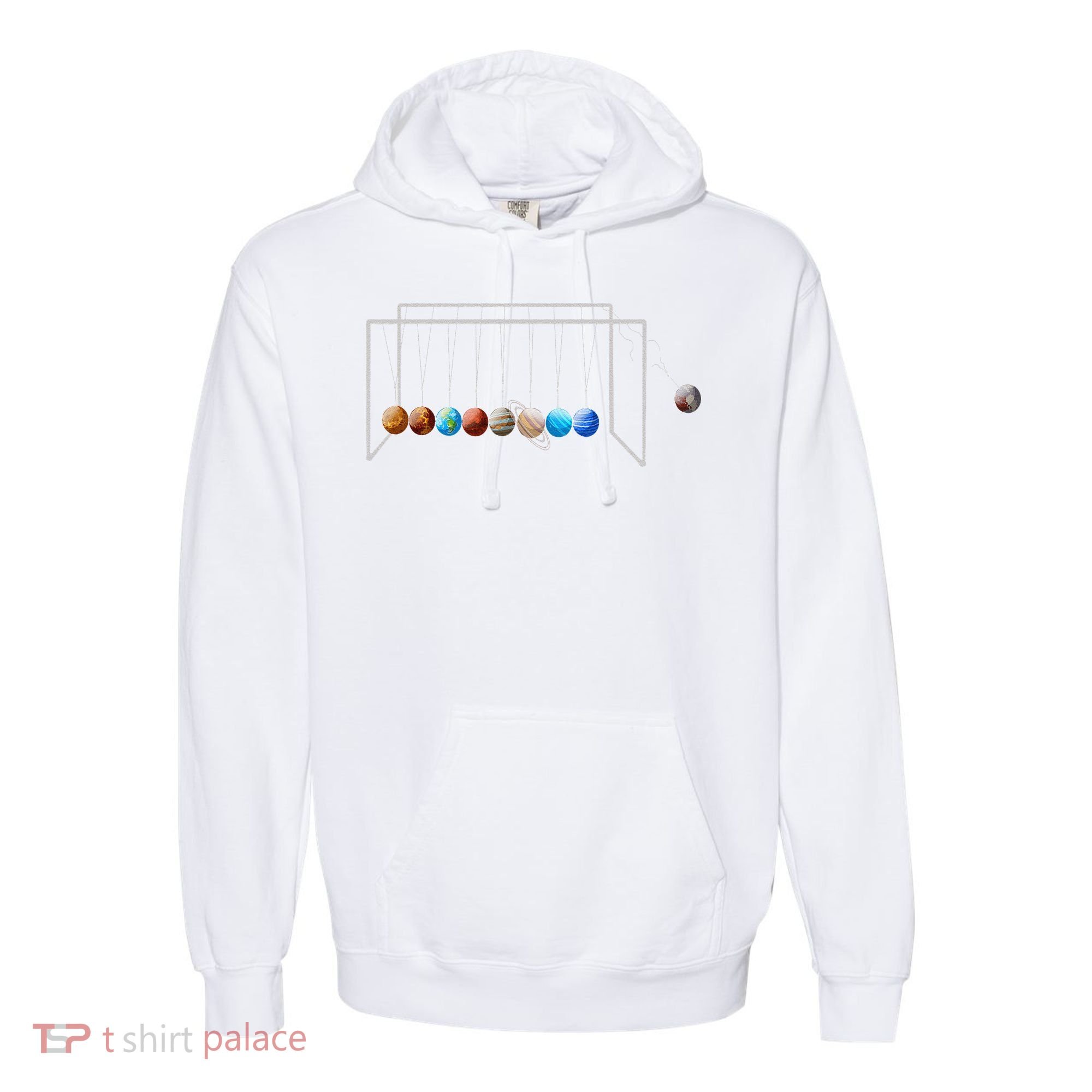 Never Forget Pluto Funny Planet Pluto Comfort Colors Garment-Dyed Hooded Sweatshirt