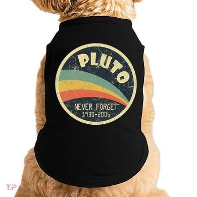 Never Forget Planet Pluto Vintage Retro Space Doggie Tank