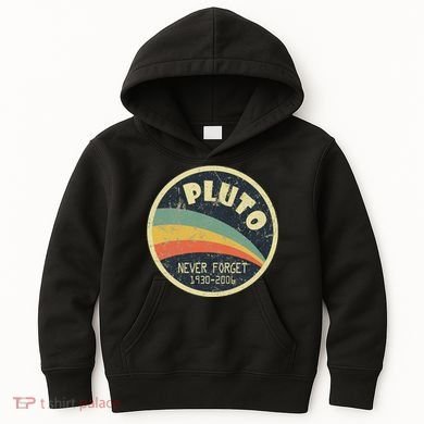 Never Forget Planet Pluto Vintage Retro Space Kids Hoodie