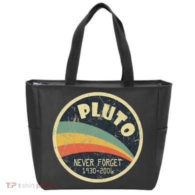 Never Forget Planet Pluto Vintage Retro Space Tote Bag
