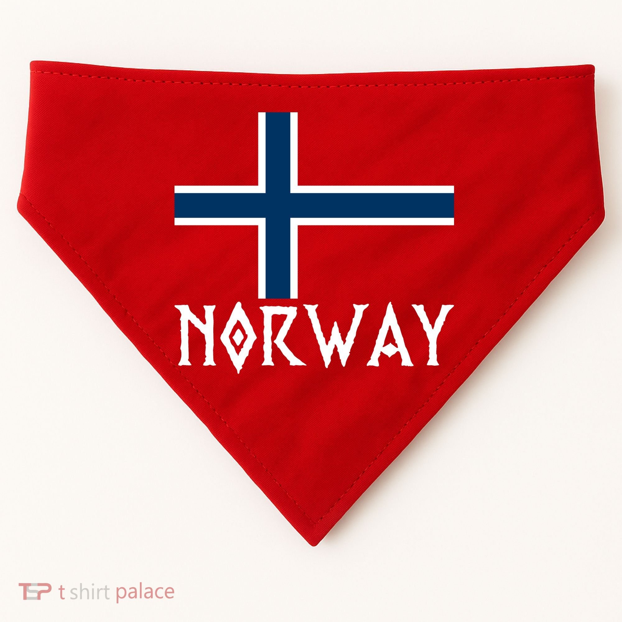 Norway Flag Proud Norwegians Soccer Fan USA-Made Doggie Bandana
