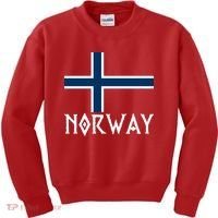 Norway Flag Proud Norwegians Soccer Fan Kids Sweatshirt thumb 0