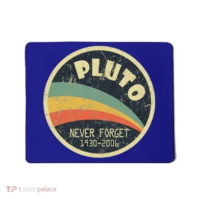 Never Forget Planet Pluto Retro Vintage Mousepad