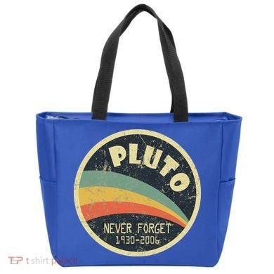 Never Forget Planet Pluto Retro Vintage Tote Bag