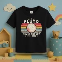 Never Forget Pluto Shirt. Retro Style Funny Space, Science Toddler T-Shirt thumb 3