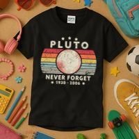 Never Forget Pluto Shirt. Retro Style Funny Space, Science Kids T-Shirt thumb 3