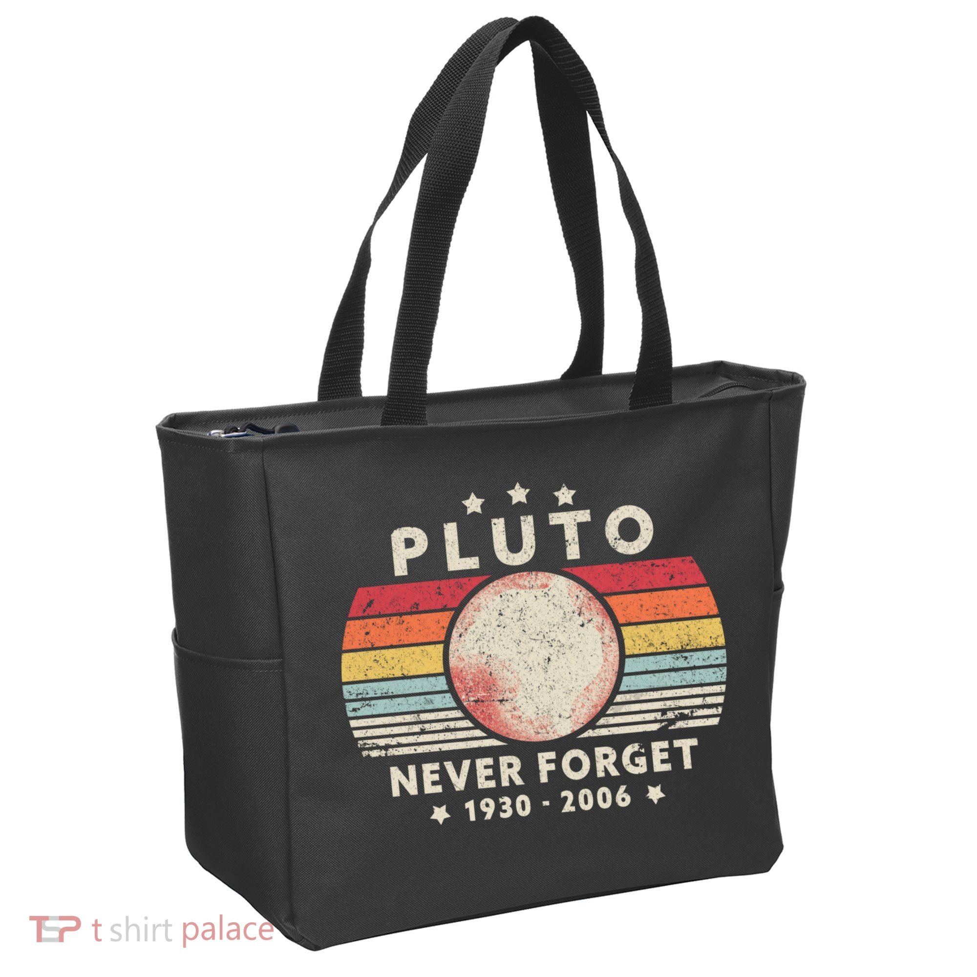 Never Forget Pluto Shirt. Retro Style Funny Space, Science Tote Bag