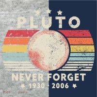 Never Forget Pluto Shirt. Retro Style Funny Space, Science Kids Colorblock Raglan Jersey thumb 2