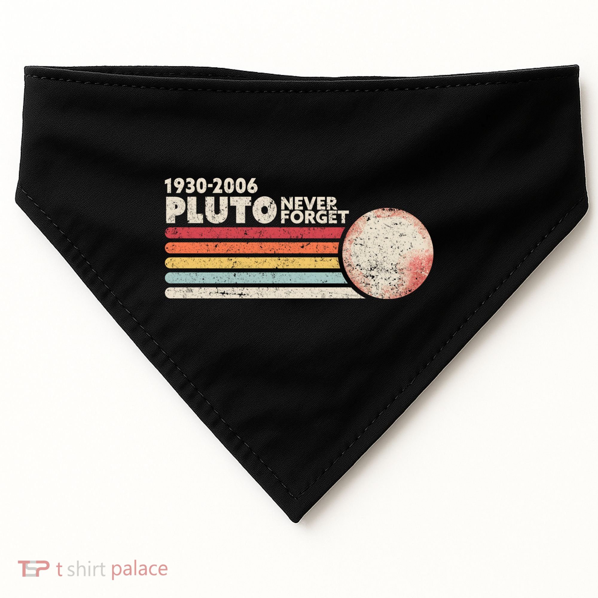 Never Forget Pluto Retro Science Gift USA-Made Doggie Bandana