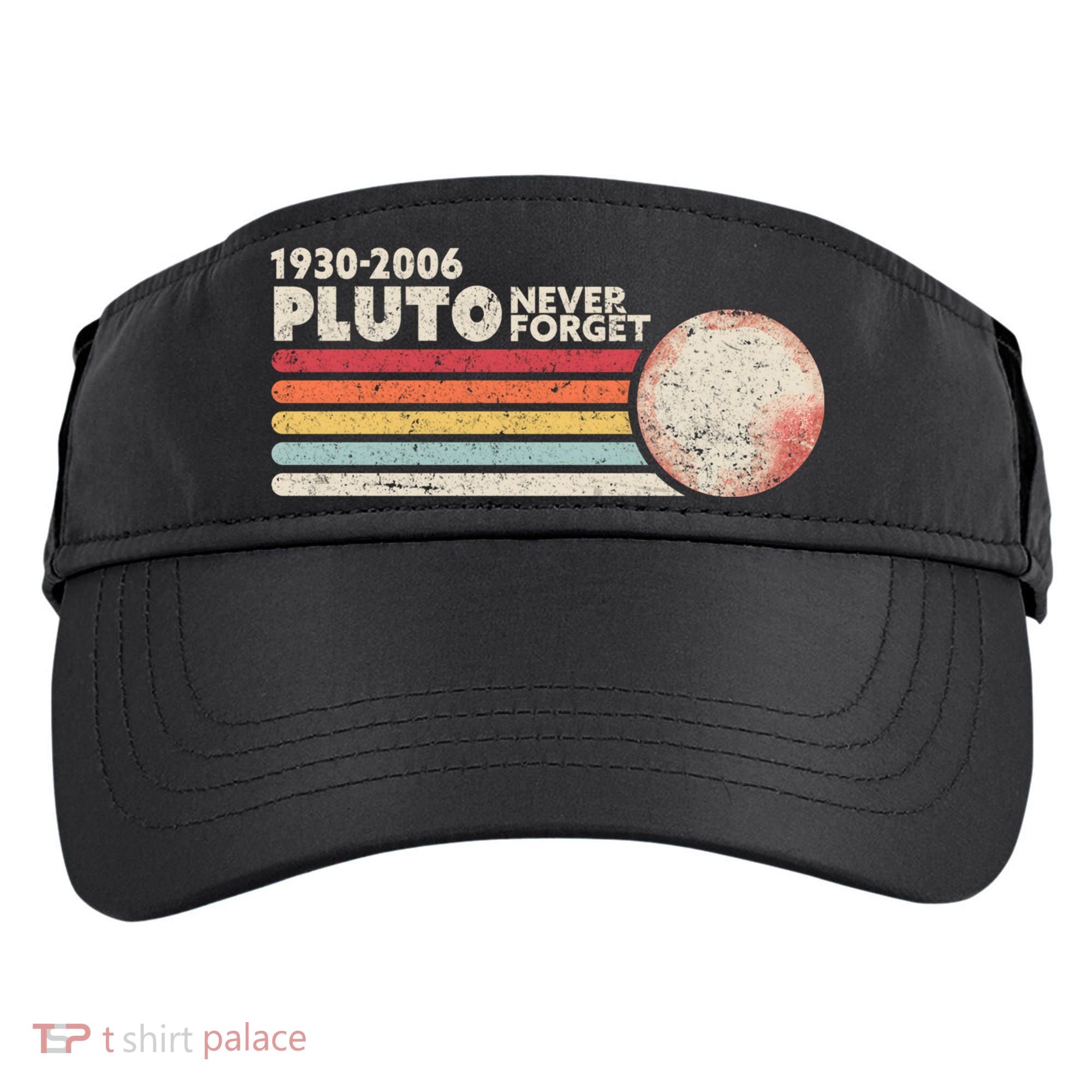 Never Forget Pluto Retro Science Gift Adult Drive Performance Visor