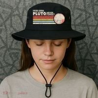 Never Forget Pluto Retro Science Gift Bucket Hat thumb 3