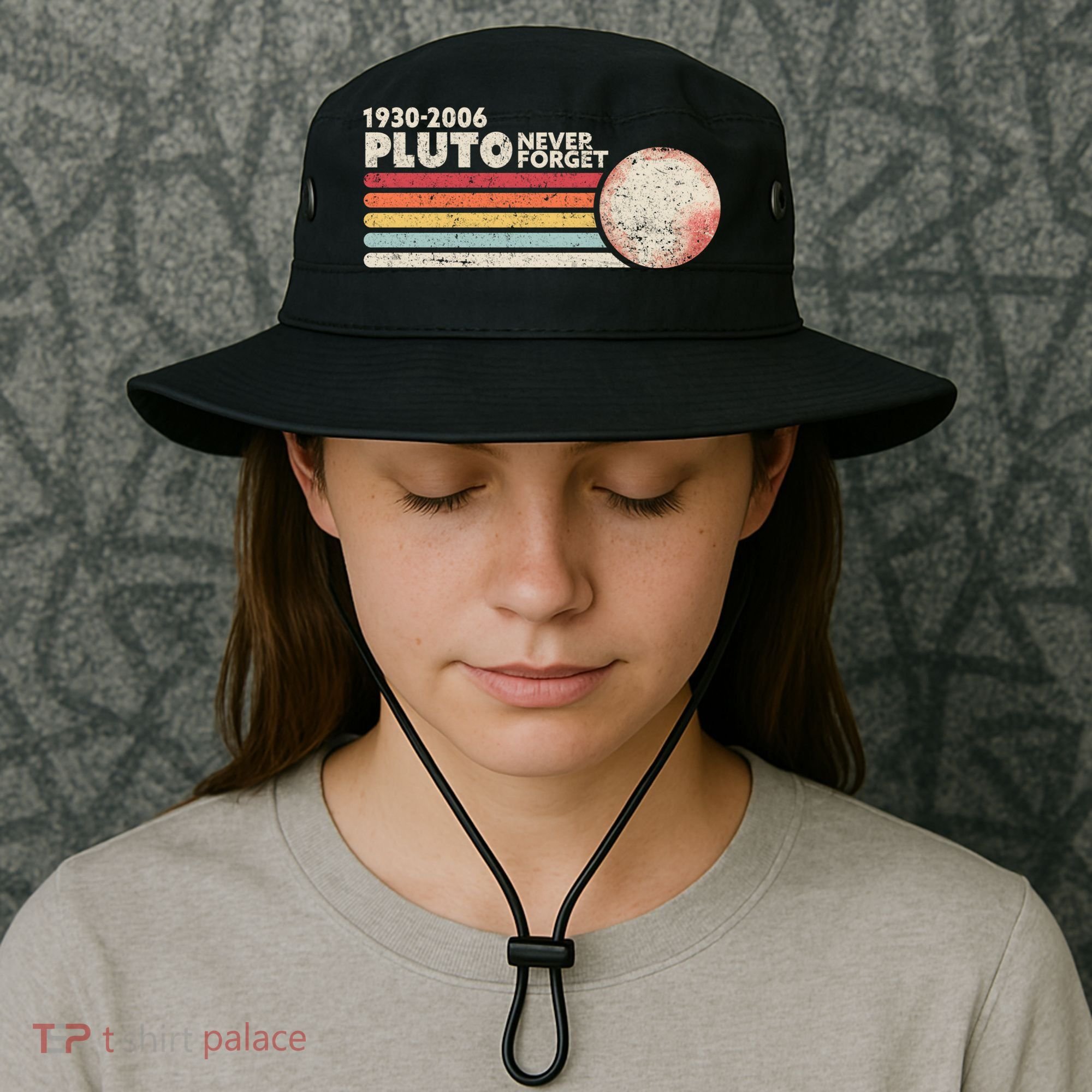 Never Forget Pluto Retro Science Gift Bucket Hat