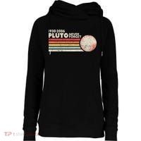 Never Forget Pluto Retro Science Gift Womens Funnel Neck Pullover Hood thumb 0