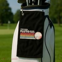 Never Forget Pluto Retro Science Gift Golf Towel thumb 2