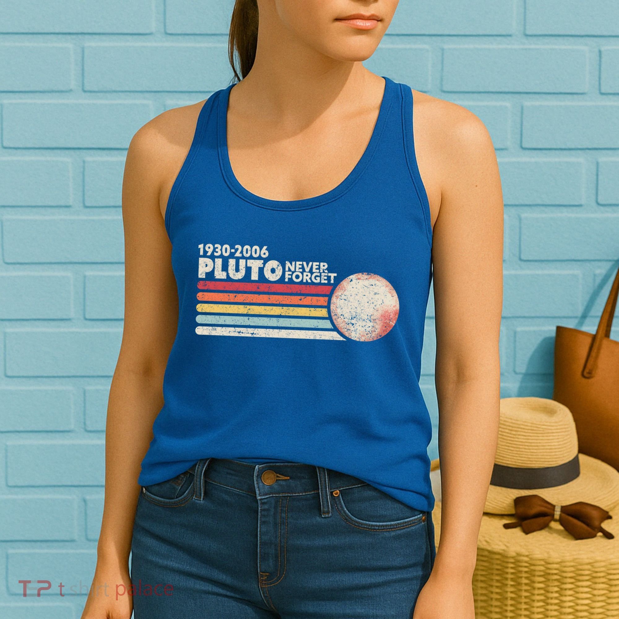 Never Forget Pluto Retro Science Gift Women's Tank Top