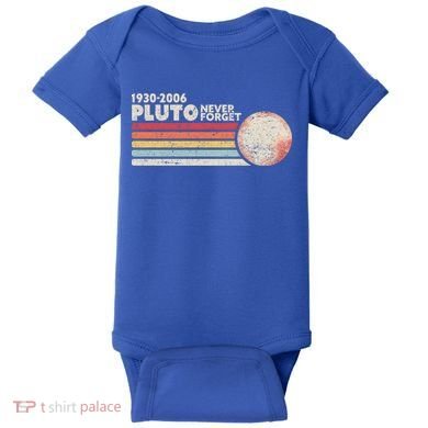 Never Forget Pluto Retro Science Gift Baby Bodysuit