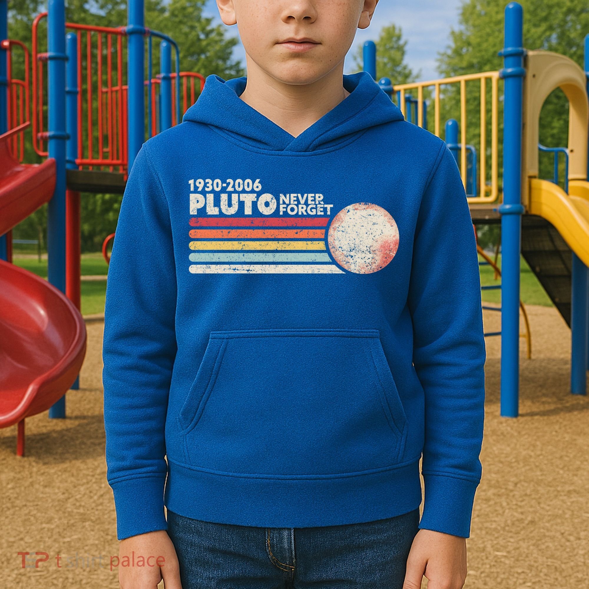 Never Forget Pluto Retro Science Gift Kids Hoodie