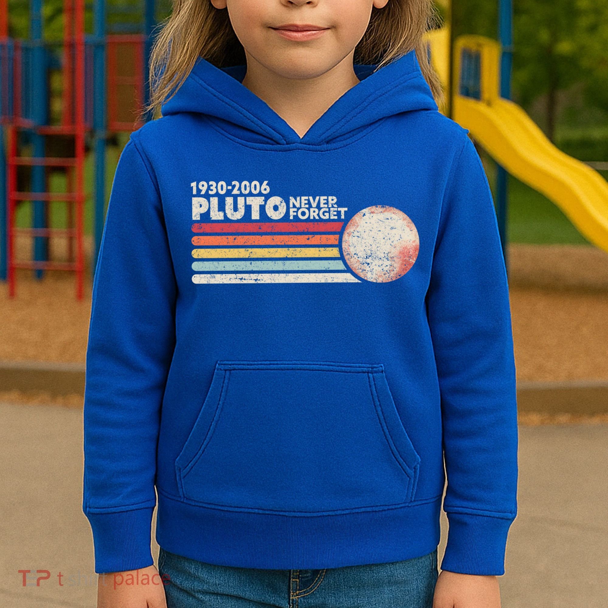 Never Forget Pluto Retro Science Gift Kids Hoodie