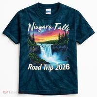 Niagara Falls Road Trip 2026 Kids Tie-Dye T-Shirt thumb 0
