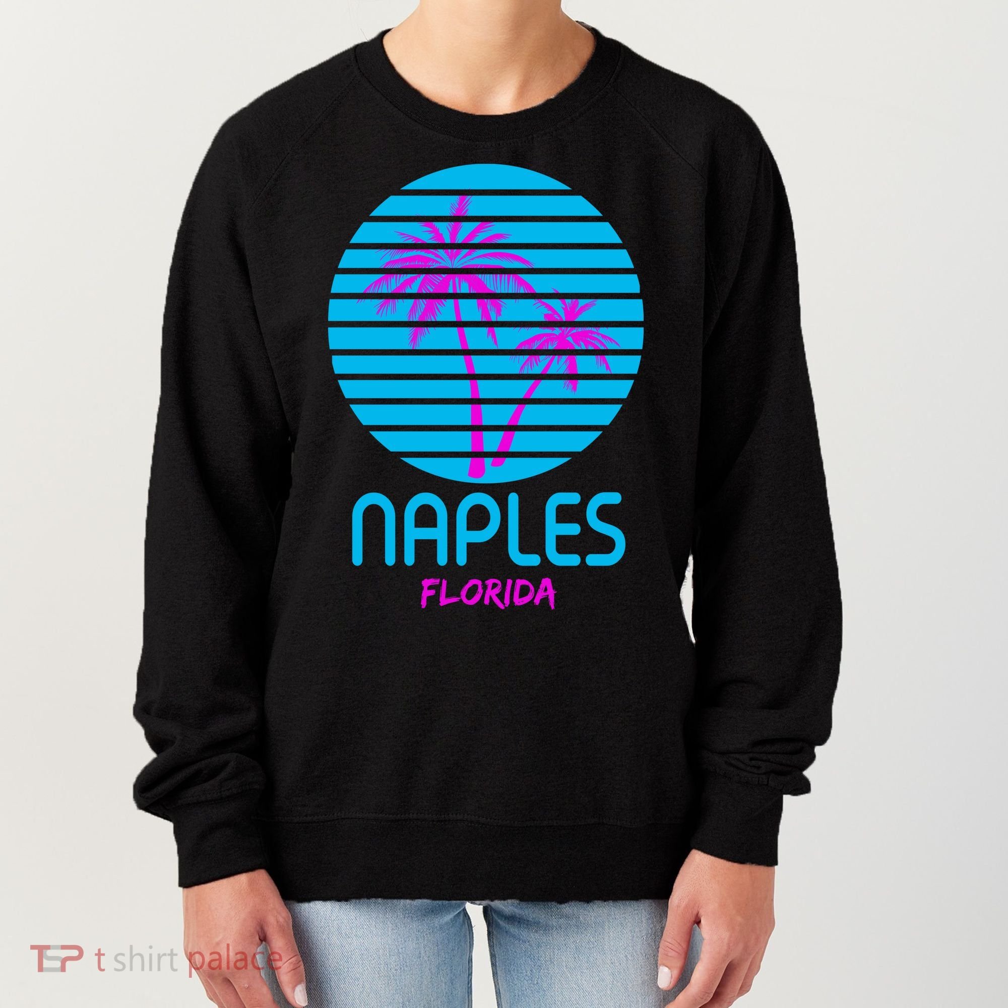 Naples Florida Retro Palm Tree Sunset Women's Sweatshirt