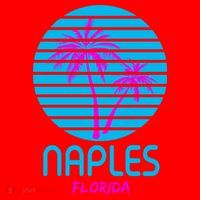 Naples Florida Retro Palm Tree Sunset Santa Hat thumb 1