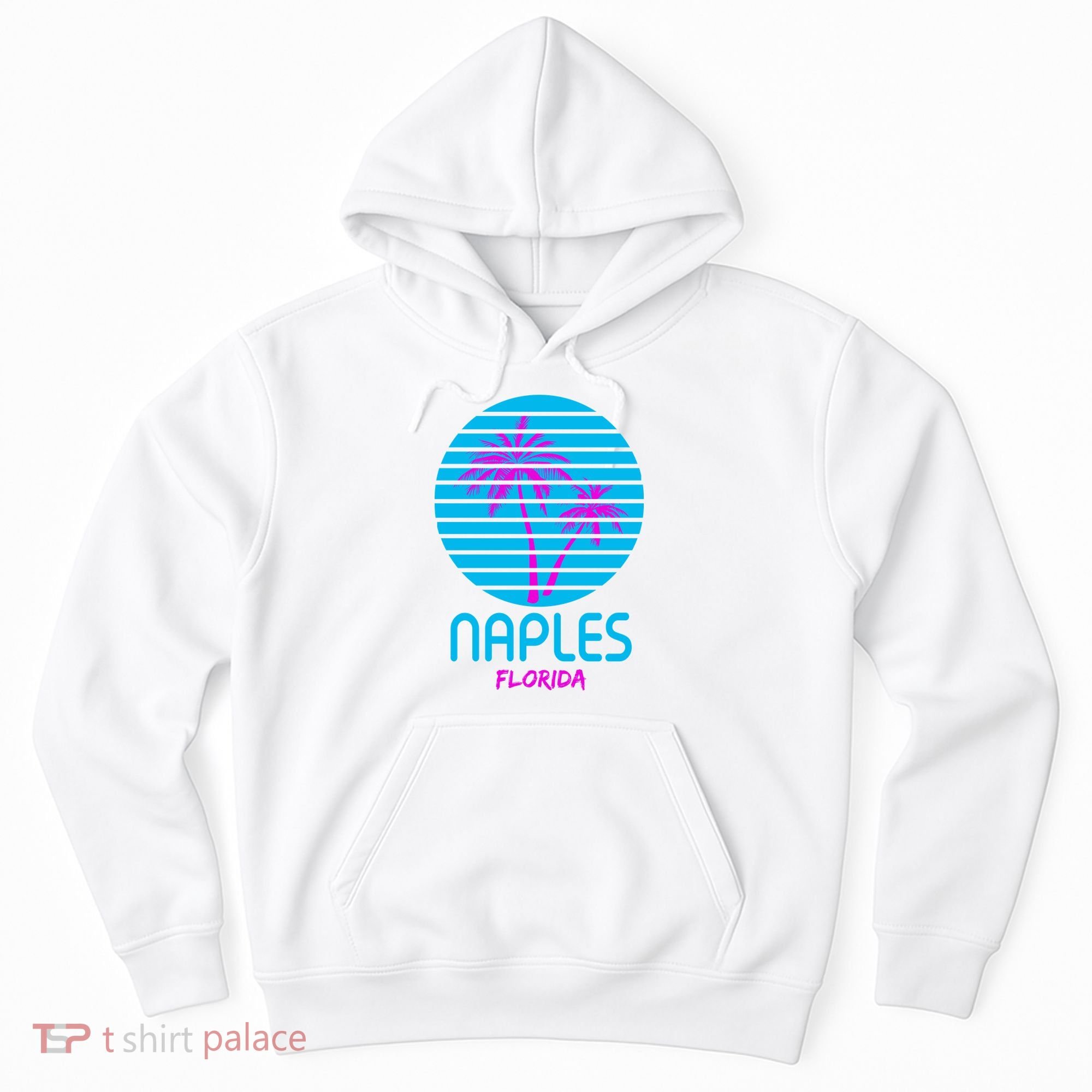 Naples Florida Retro Palm Tree Sunset Hoodie