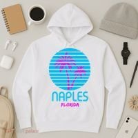 Naples Florida Retro Palm Tree Sunset Hoodie thumb 3