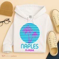 Naples Florida Retro Palm Tree Sunset Hoodie thumb 4