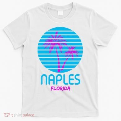 Naples Florida Retro Palm Tree Sunset T-Shirt