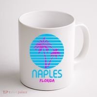 Naples Florida Retro Palm Tree Sunset Coffee Mug thumb 1