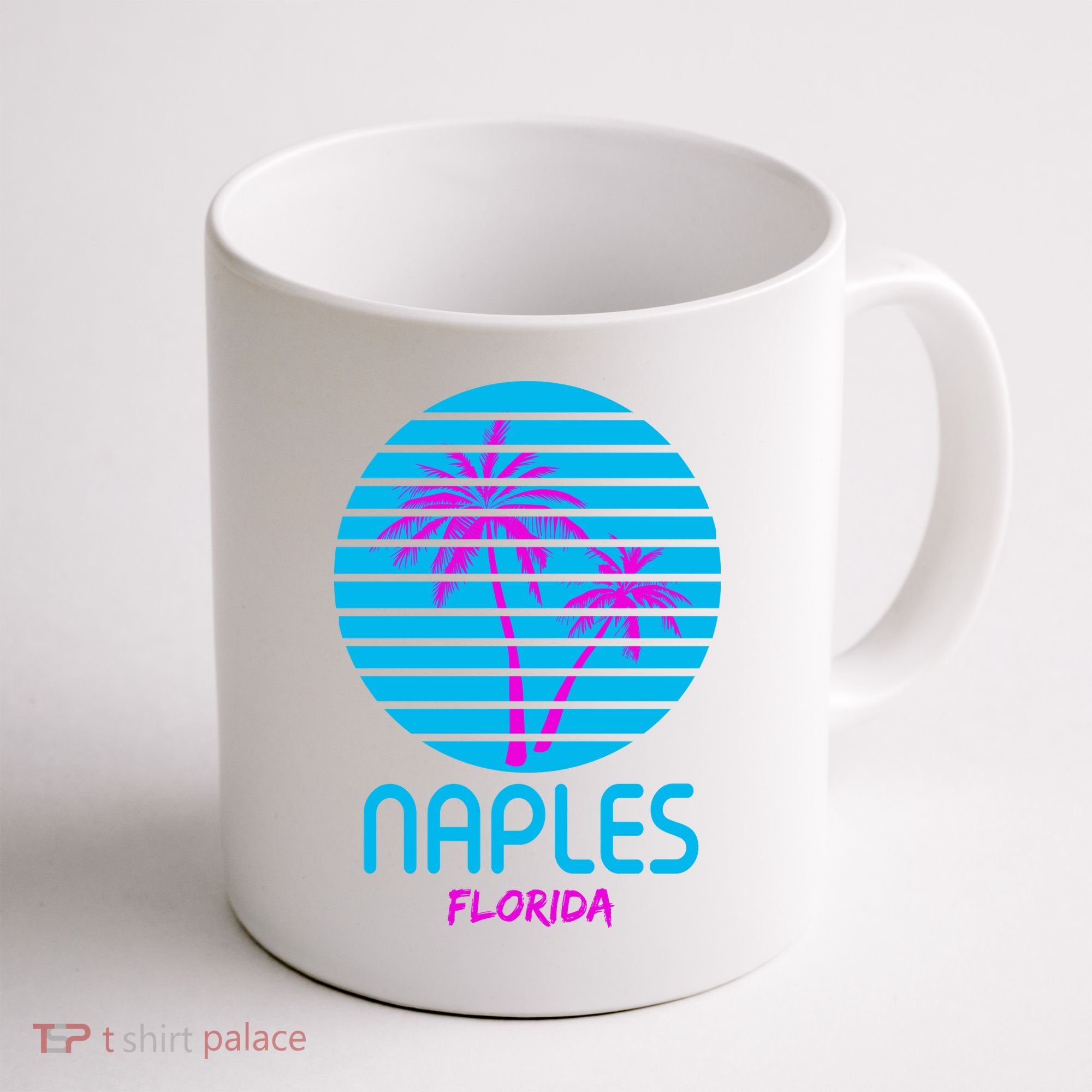 Naples Florida Retro Palm Tree Sunset Coffee Mug