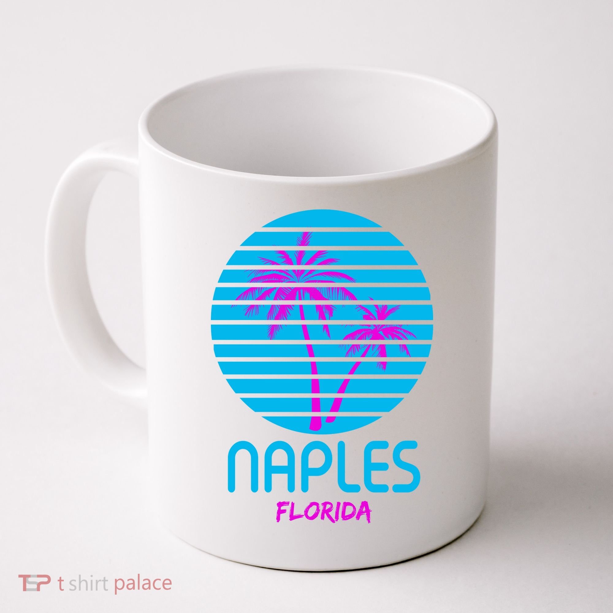 Naples Florida Retro Palm Tree Sunset Coffee Mug
