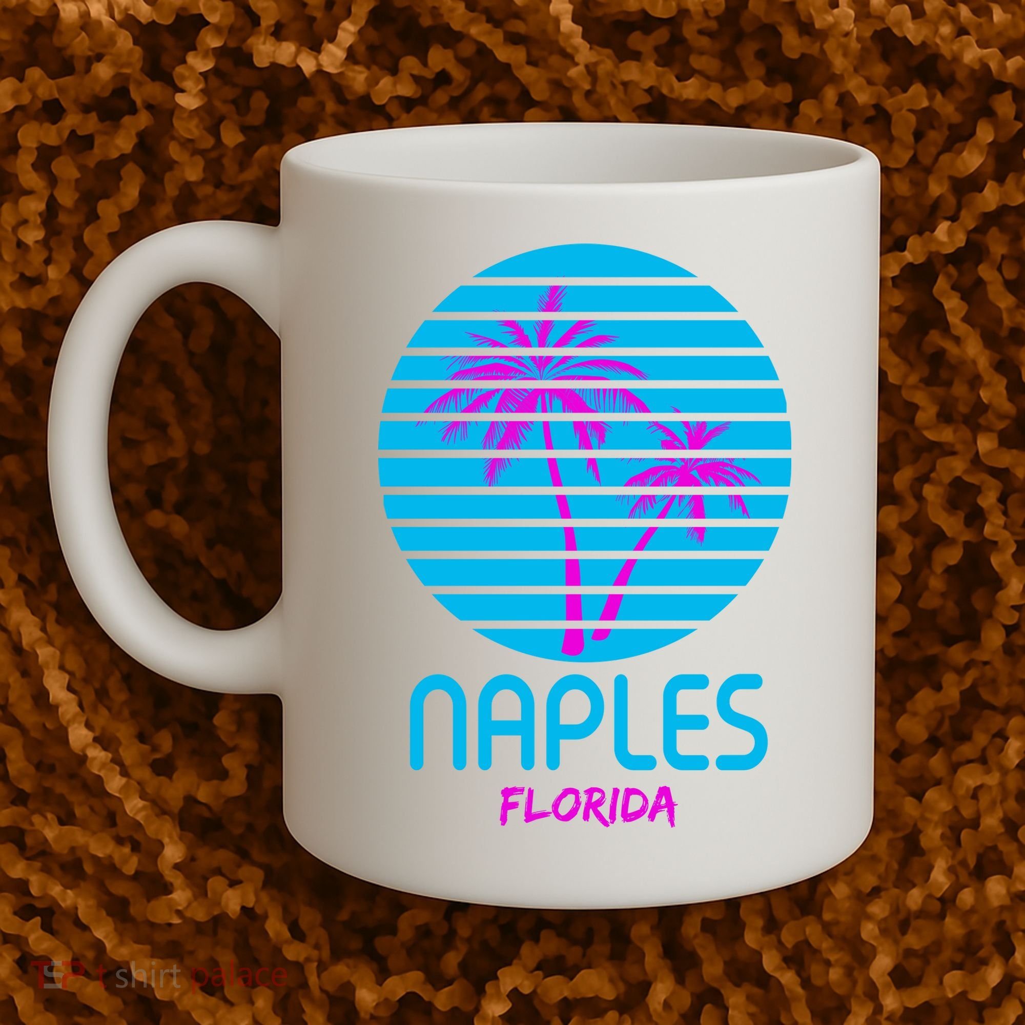 Naples Florida Retro Palm Tree Sunset Coffee Mug