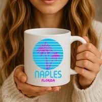 Naples Florida Retro Palm Tree Sunset Coffee Mug thumb 3