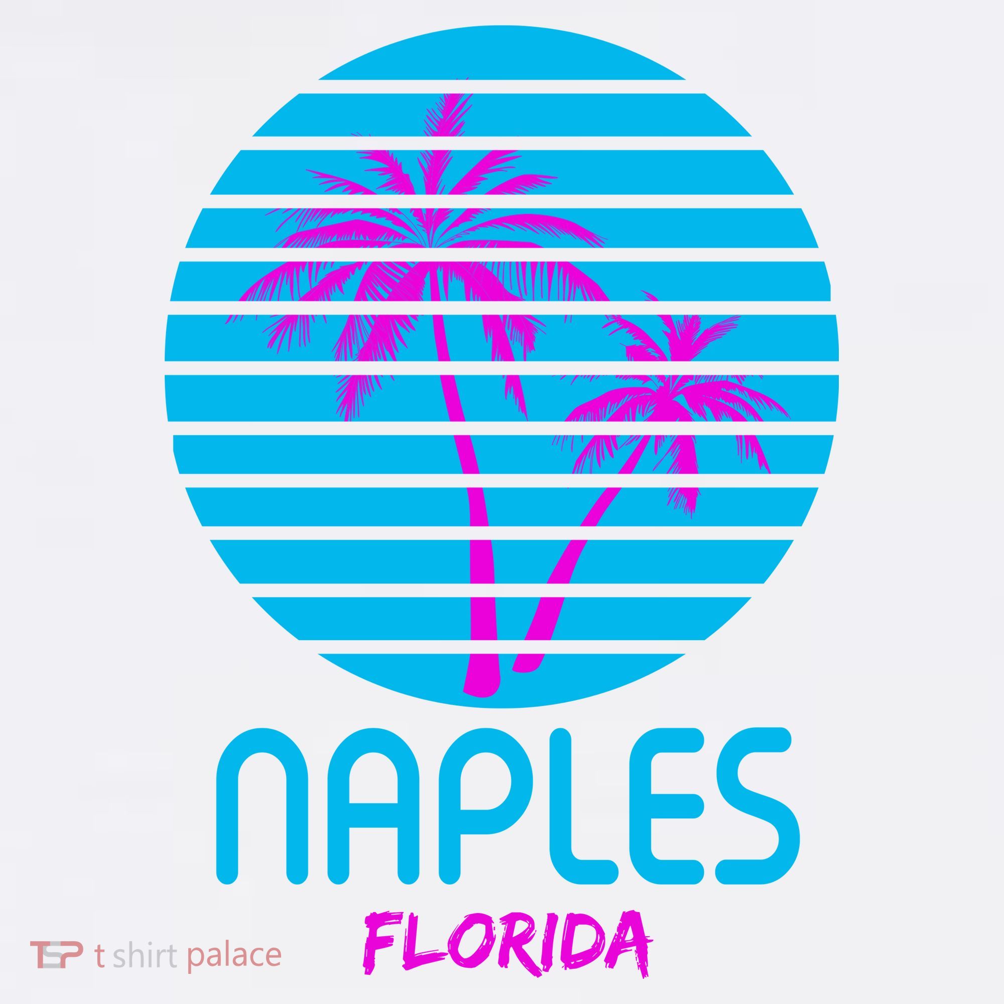 Naples Florida Retro Palm Tree Sunset Beanie