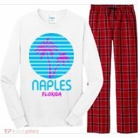 Naples Florida Retro Palm Tree Sunset Long Sleeve Pajama Set thumb 0