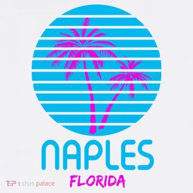 Naples Florida Retro Palm Tree Sunset Long Sleeve Pajama Set